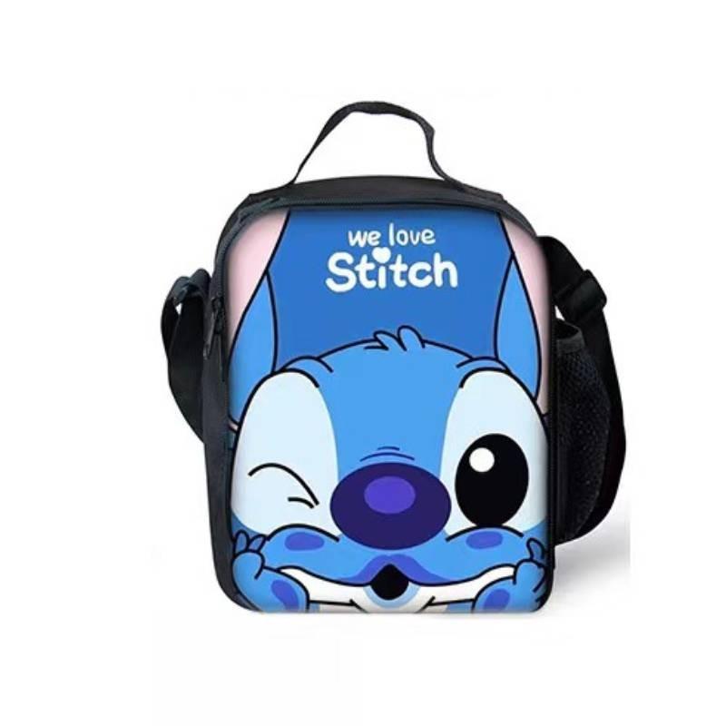 Stitch Lunch Bag With Polyester Material For School Daily Use And Lightweight Carrying