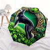 St. Patrick's Day Celtic Wolf Clover Wall Art PrintUmbrella, Portable 3-Fold Compact Umbrella for Men & Women Gift