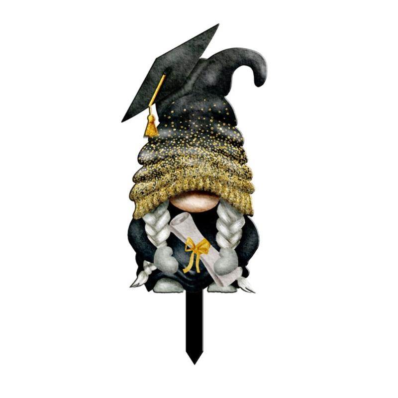 

Садовый гном, колышек, украшения для выпускного 2023, таблички для двора, акриловые колышки для двора, уличные украшения для газона, украшения для выпускного вечера 1