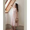 Summer Chiffon Edge Tenderness Pink Sweet Tea Vest Skirt Medium and Long Dress Fairy Dress