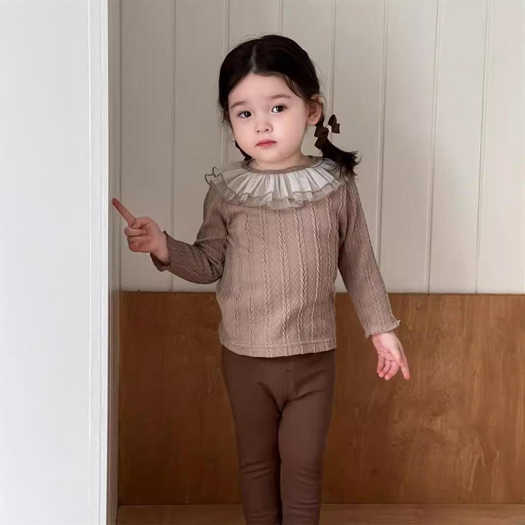 Children's Korean Style Autumn Outfits: Girls' Cardigan Coat Set