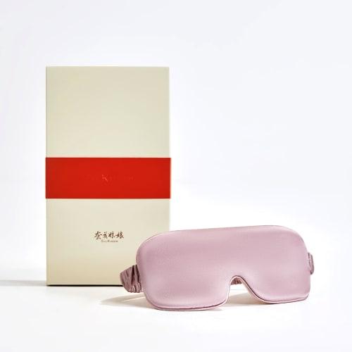 Silkworm Flower Niangniang Eye Mask, 100% Silk, Two-Color Design, Breathable, No Pressure, Light Blocking, Washable, Ultra-Lightweight, Unisex, for Sl