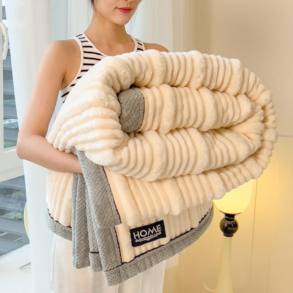 Striped Warm Blankets Soft Sofa Blankets High Quality Quilt  Autumn Winter