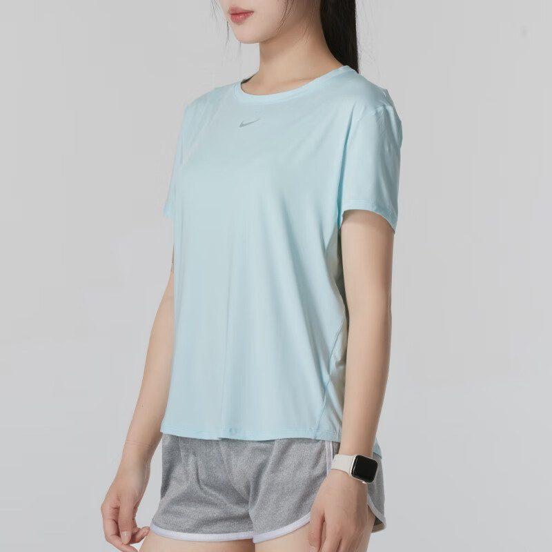 Nike Women'ss Quick-Dry Breathable Crewneck T-Shirt Blue FN2799-474