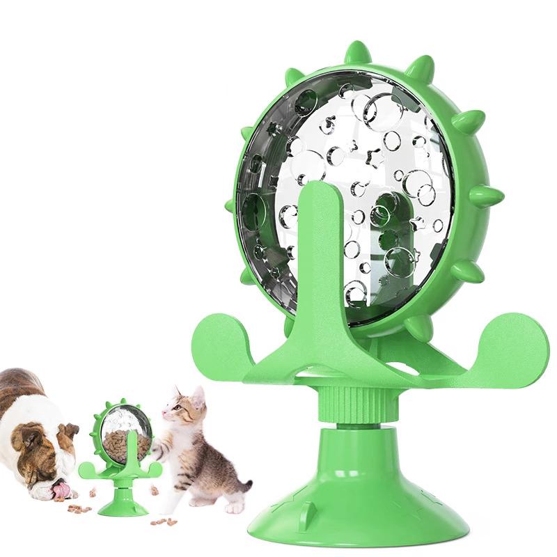 Dog Cat Feeding Interactive Wheel Toys Pet Leaking Food Training Ball Slow Dog Feeder Funny Dog Wheel Pet Products