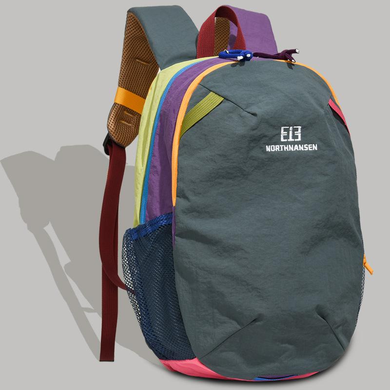 College Color Block Backpack Women's Lightweight Waterproof Backpack For Outdoor Travel
