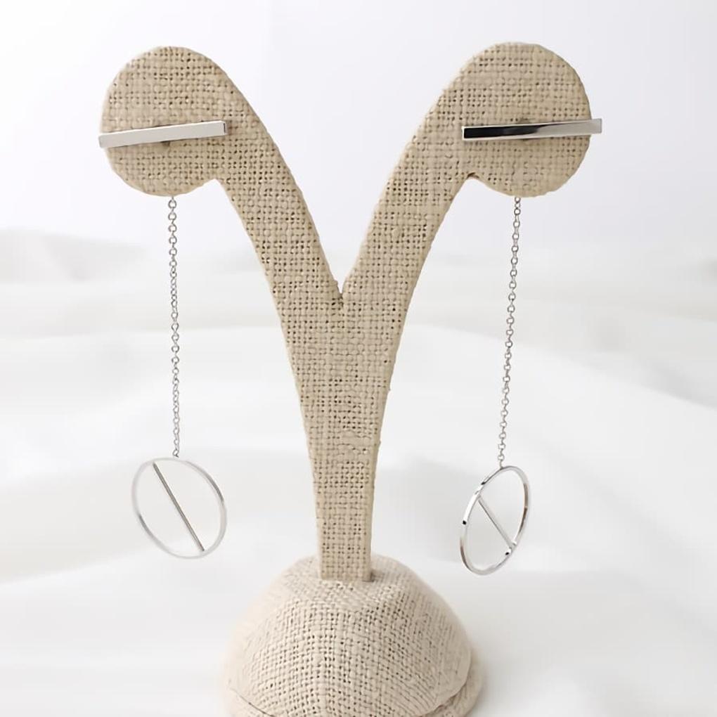 Women's Daily Titanium Needle Earrings One-Time Circle