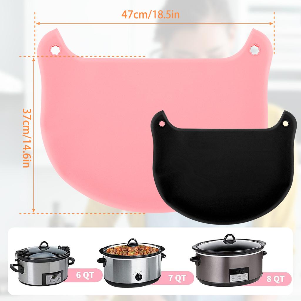 Silicone Slow Cooker Liners Reusable Silicone Slow Cooker Divider Leakproof Hear-Resistant Slow Cooker Insert Liner Dishwasher