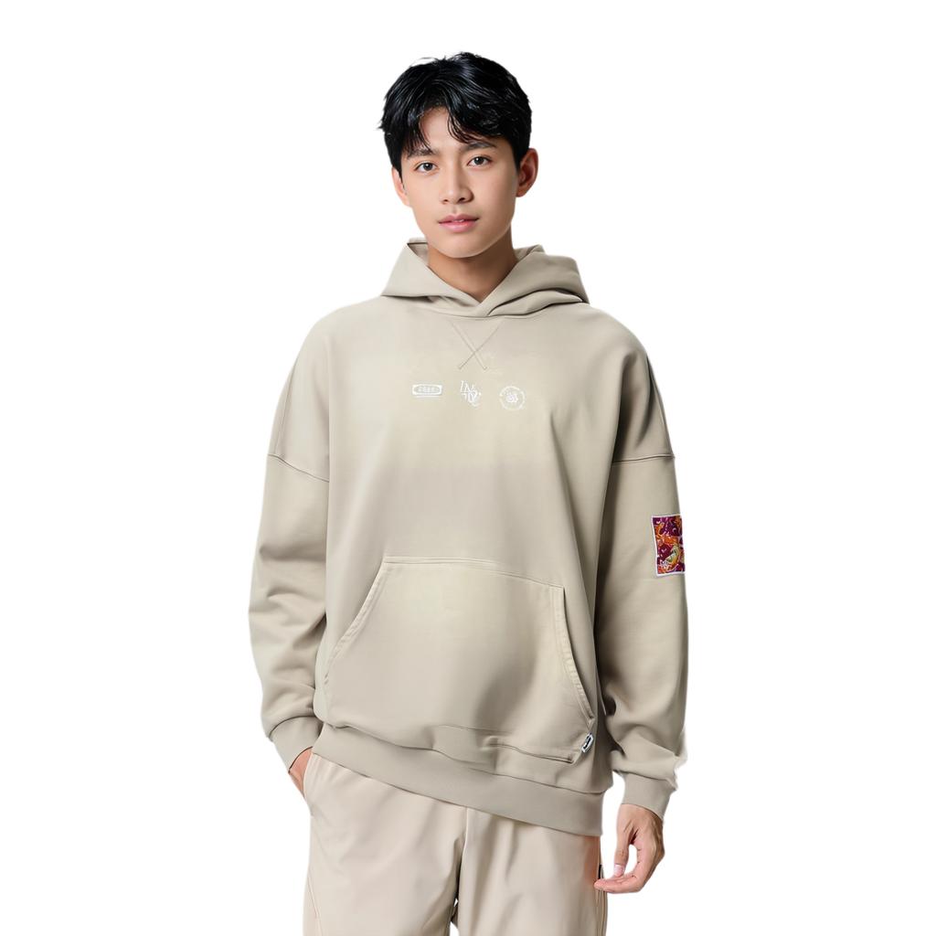 Li Ning Daily Prosperity Gradient Fleece Warm Loose Pullover Hoodie Unisex hoodies Goat-Gray AWDT243-1
