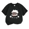 Kids Boys Girls 100% Cotton Crew Neck Short Sleeve T-Shirt, Cute Jujutsu Kaisen Satoru Gojo Cartoon Print Casual Soft Breathable Summer Top for Daily
