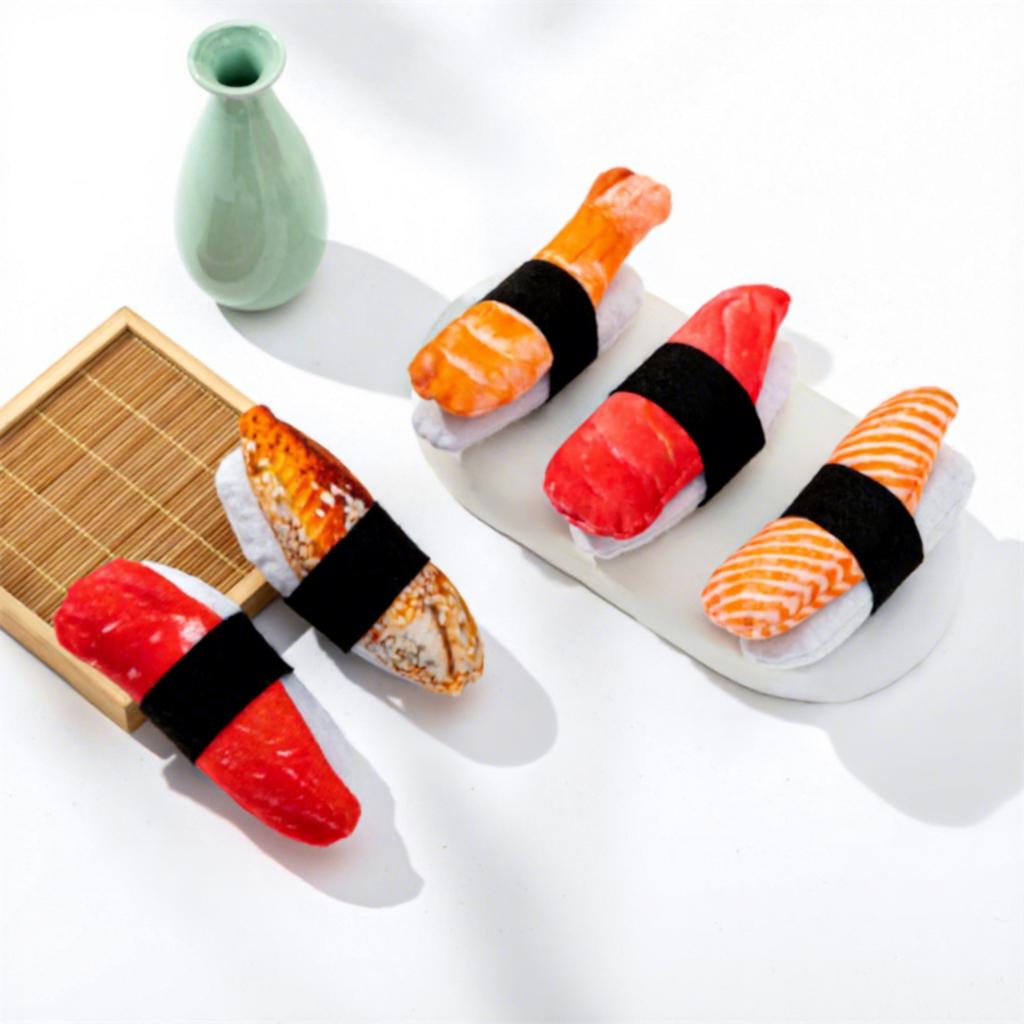 Sushi Cat Mint Catnip Chew Toy Self-Entertaining Simulation Teasing Toy for Cats (as the picture,10cm)