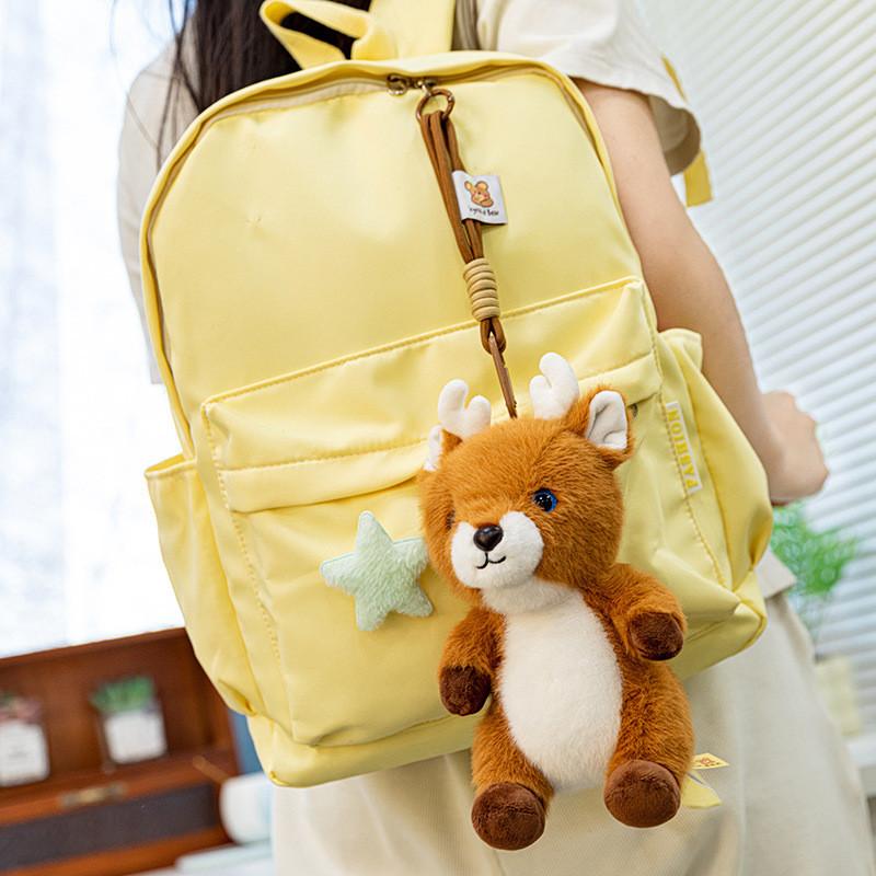 Sika Plush Deer Keychain Toy Short Fabric Backpack Decor Children Doll Gift