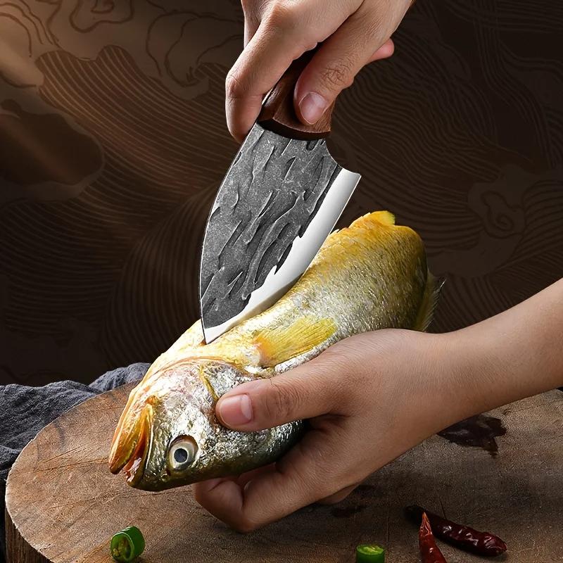 Kitchen Butcher Knife Stainless Steel Meat Cutting Fish Knife Hand Forged Boning Knife Sharp and Durable Chef Cooking Knife