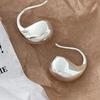 925 Silver Water Drop Studs Earring for Women Smooth Versatile Hip Hop Trend Design Jewelry Gift
