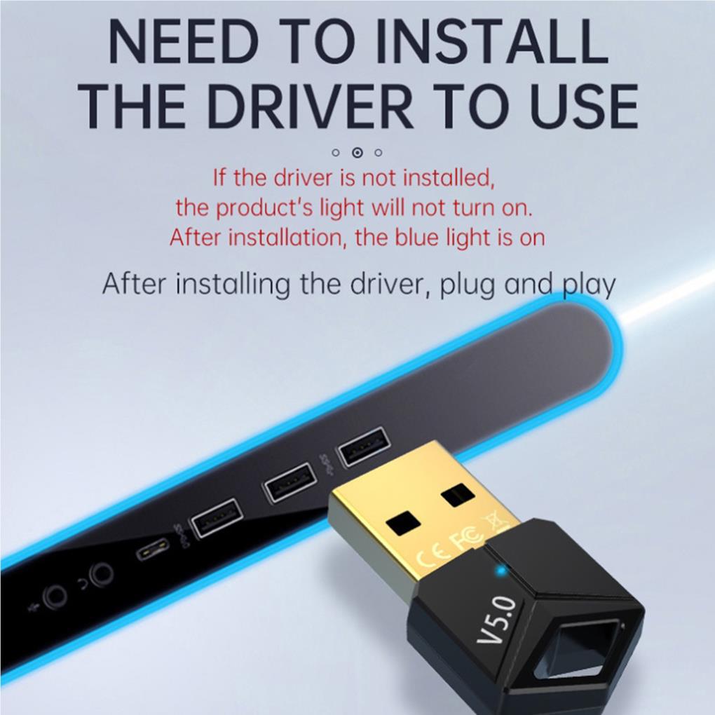 Bluetooth-kompatibel 5.0 USB-Adapter Professionell Tragbar Leicht Praktisch Tragbar Drahtlose Adapter PC