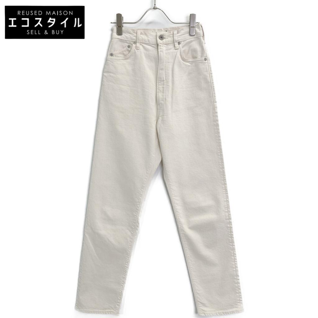 YANUK 57101517 X Kaneko Aya X Fujiwara Yutaka White Denim Straight Pants Bottoms 22 IvoryUsed