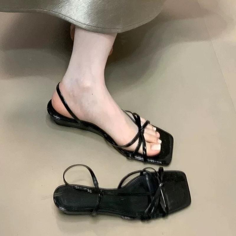 

Fashion 2025 New Style Womens Sandals Medium Heel Square Head Ankle Strap Design High Heels Female Fashion Formal Prom Pumps 35 чёрный