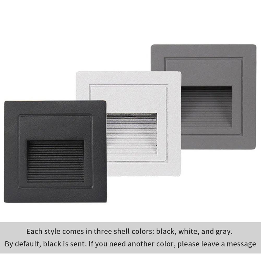 Recessed Led Wall Lamp Switch to Control Stair Case Light 3W 5W AC85-265V Step Lamp Corridor Lighting Indoor Wall Lighting