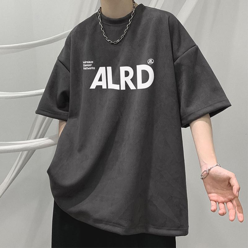 100% Cotton Printed Short Sleeve T-shirt Men's Half-sleeved Men's Fashion Brand Ins American Loose Body Shirt Men's Top