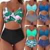 Women Sexy  Print Bikini Set Push Up Bathing Swimwear High Waist Swimsuit