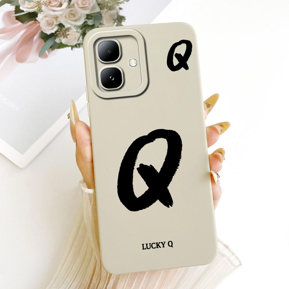 For Infinix Smart 20 2026 Lucky Initial Letter Phone Case For Infinix Smart20 X6840 X6840B Soft Silicone Shockproof Cases Bumper