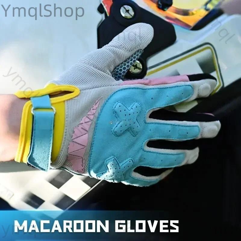 Motorradhandschuhe Touchscreen Herren Damen Fahrradhandschuhe Laufen Fitnessstudio Reiten Motorrad Fahrradhandschuhe Macaron Farbe