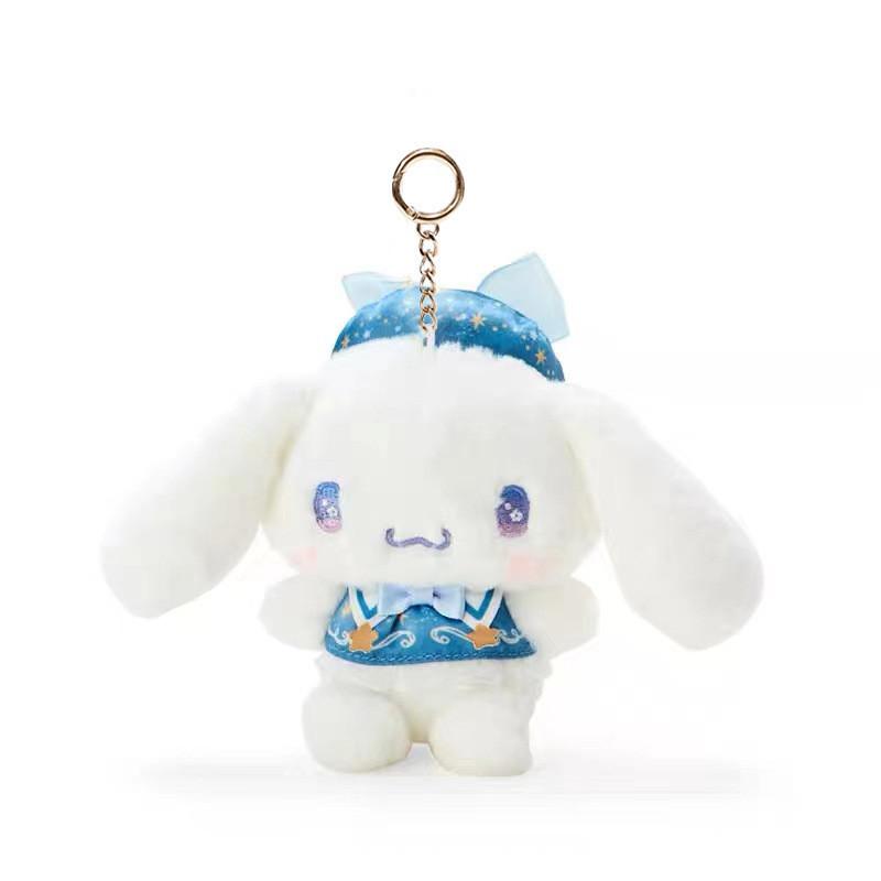 Adorable Japanese Style Kuromi My Melody Cinnamoroll Plush Keychain 12cm Soft Pp Cotton Cinnamoroll