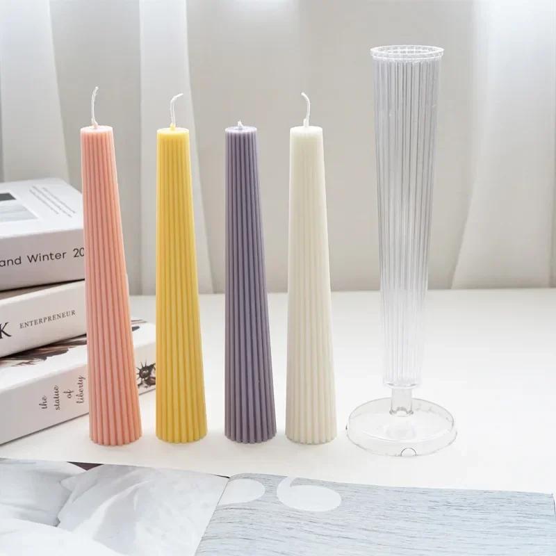 Geometric shape candle silicone mold stripe cylinder candle silicone mould home decoration knot candle soap Acrylic PC mold