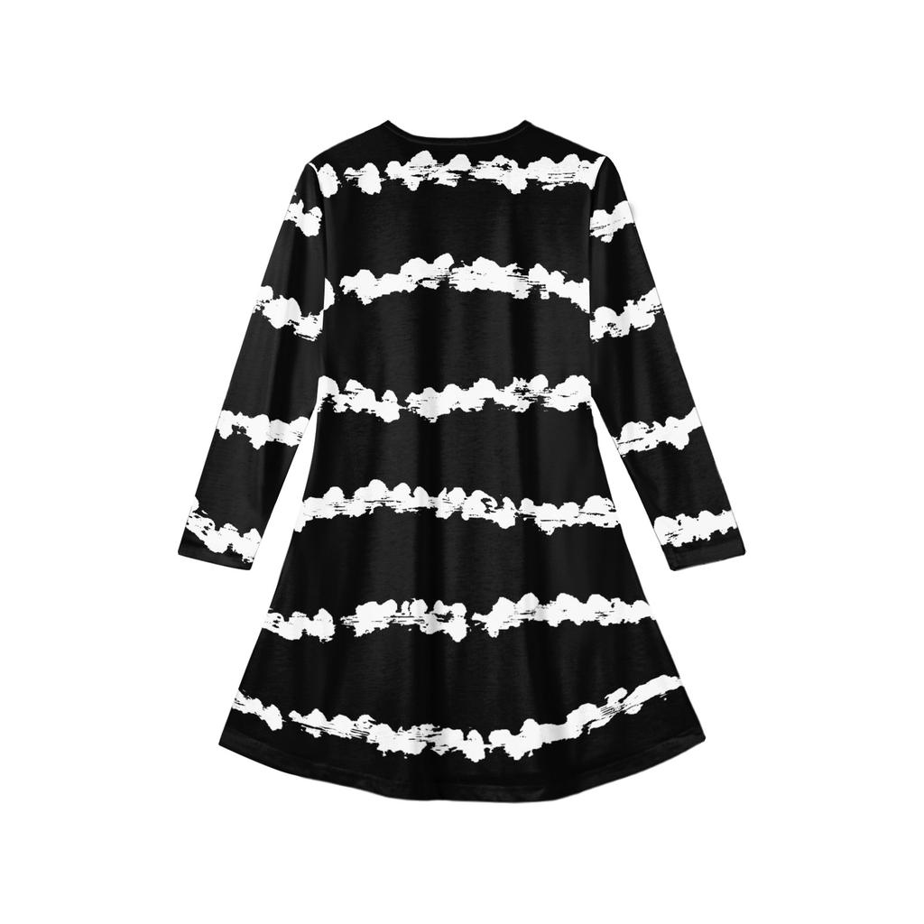 Платье с длинным рукавом для девочек - Платье с цветными карманами