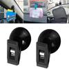 1-2 Pair Car Interior Window Clip Mount Black Suction Cap Clip Plastic Sucker Removable Holder For Sunshade Curtain Towel Ticket