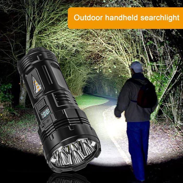 AIMOONSA Lampe de poche LED rechargeable USB, 4 modes, portée longue, ABS anti-choc - 17,5 cm
