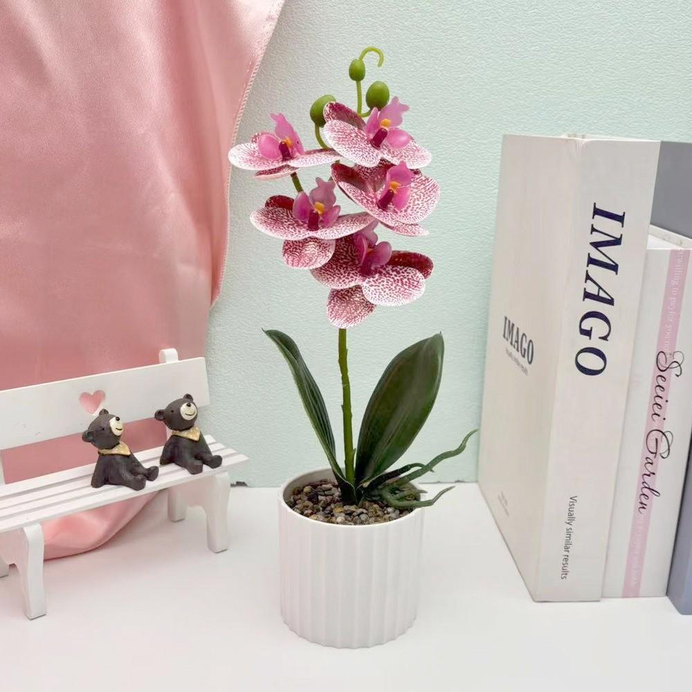 Artificial Plastic Phalaenopsis Flower Bonsai For Event Decoration Home Styling