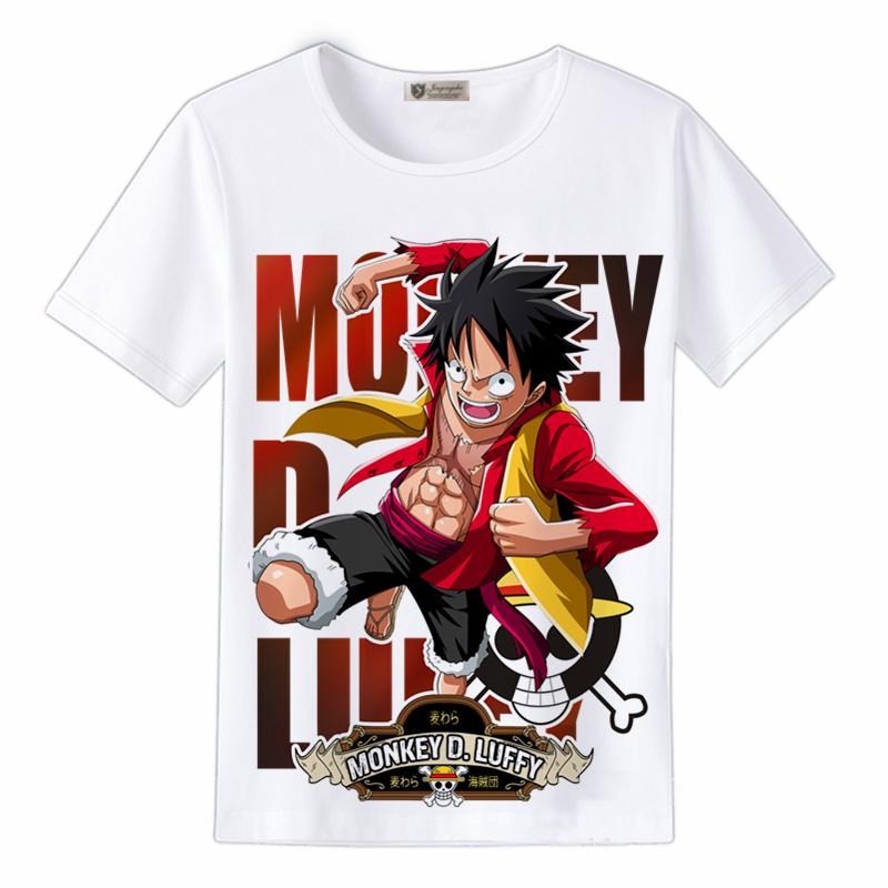 One Piece Luffy Aesop Youth Tshirt Summer ShortSleeved Anime Merchandise for Boys And Girls