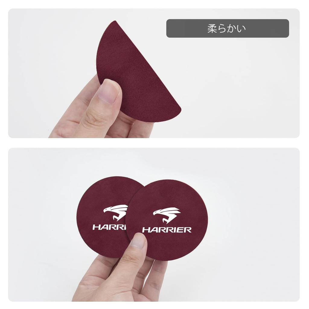 Car Cup Car Coaster for Toyota Harrier 60 Series 80 Series Vibration Leather Car Round 2 Pieces Wine Mat, GR, Anti-Slip Coaster, 7cm, (For Harrier,