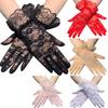 Elegant Lace Black Short Gloves - Summer Bridal, Driving, Cycling, Sun Protection