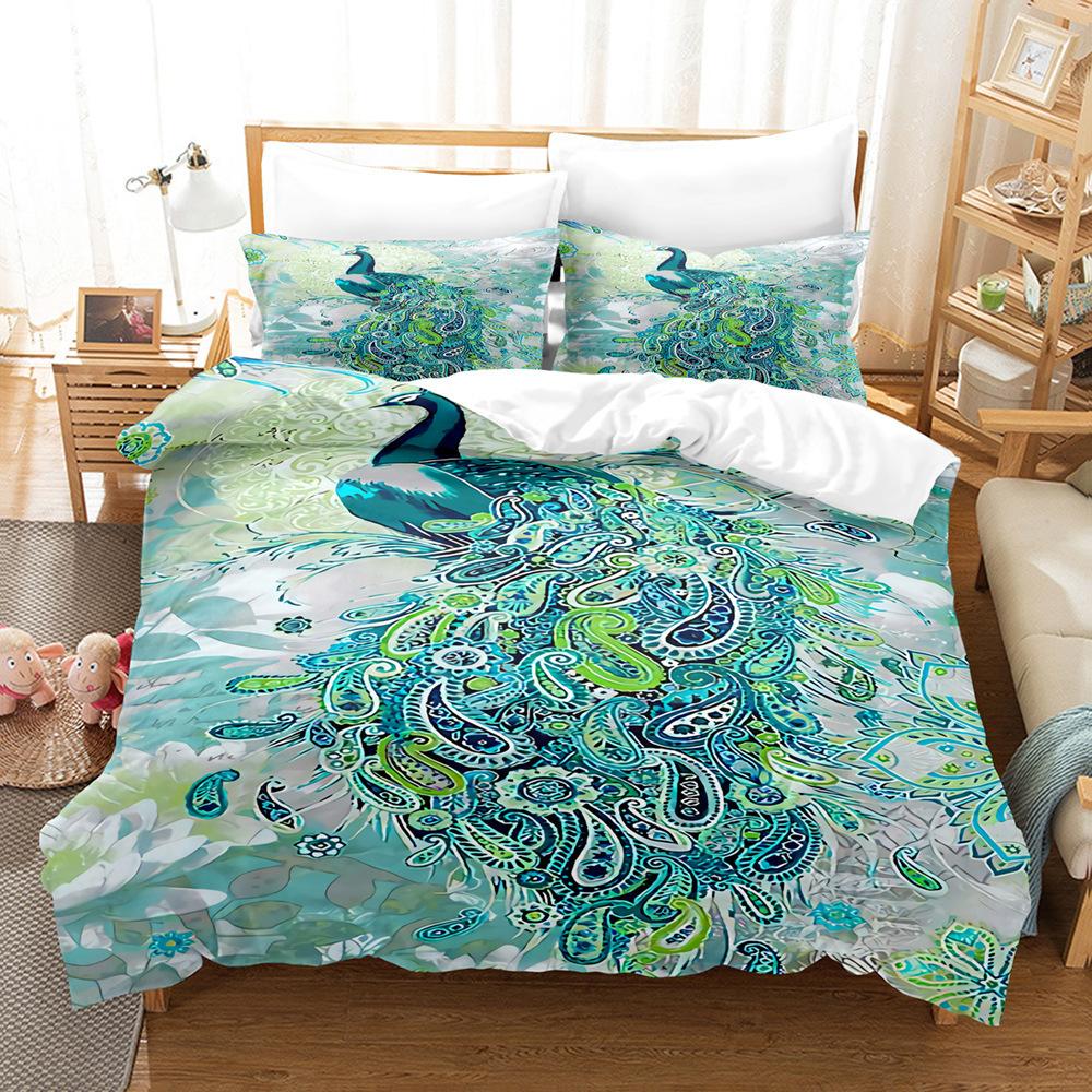 

Fire Phoenix 3D Digital Printing Three-Piece Set Bedding Pillowcase Quilt Cover 135 * 200