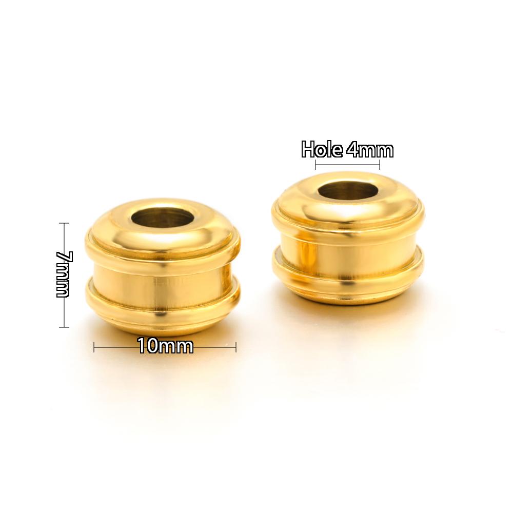 20Pcs Stainless Steel Gold Color Cylinder Bead Loose Spacer Beads for DIY Jewelry Beaded Necklace Supplies Bracelets Accessories