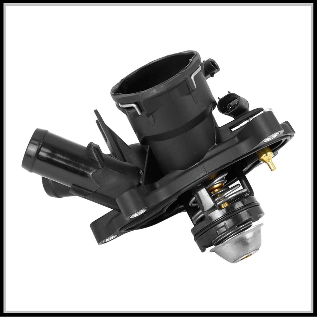 Engine Coolant Thermostat Housing Replacement for Mercedes-Benz C250 2012-2015, No.2712000315 Metal Black 1 Pc