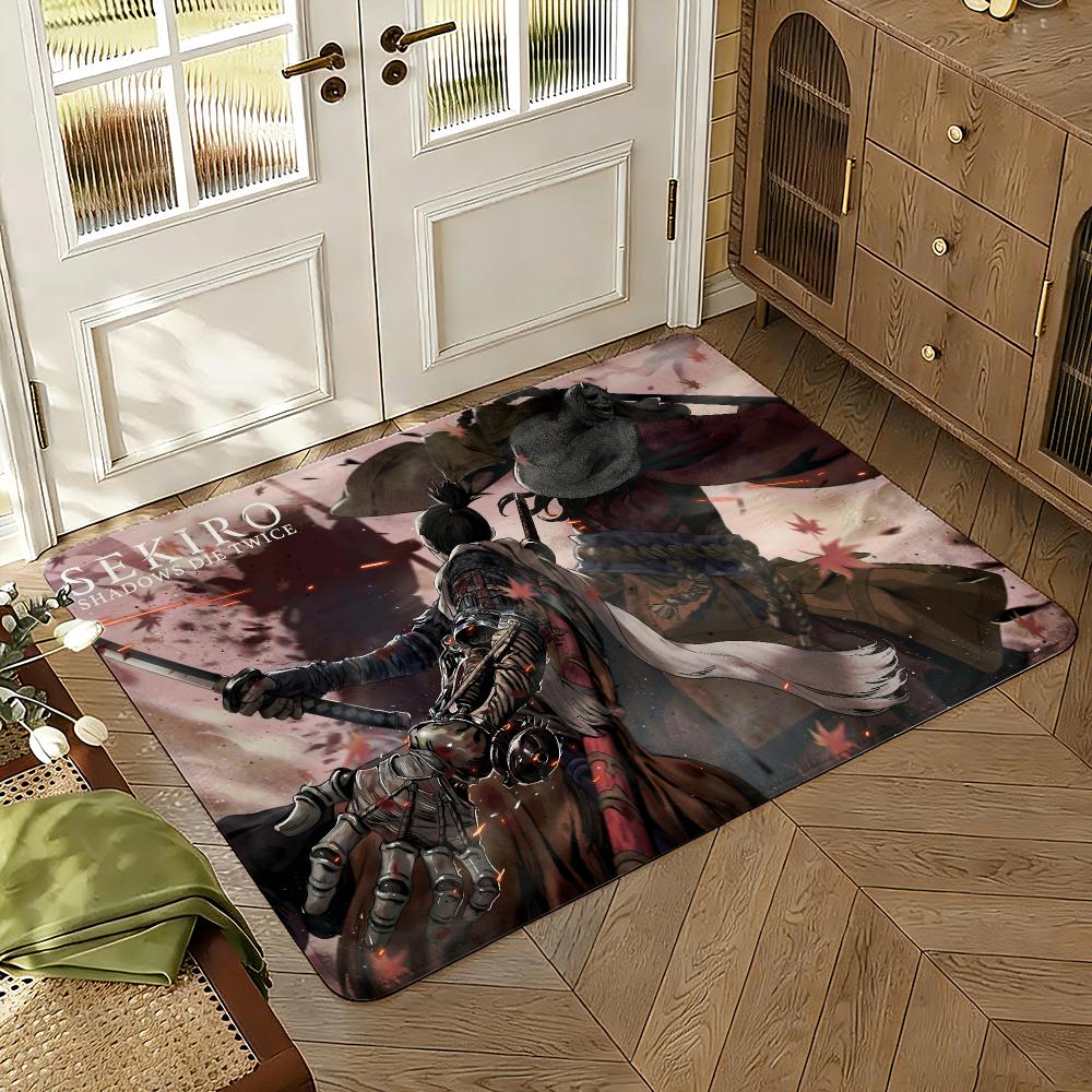 Sekiro Floor Mat Soft Thickened Absorbent Non-Slip Bedroom Living Room Door Mat Home Decor Flannel Rugs
