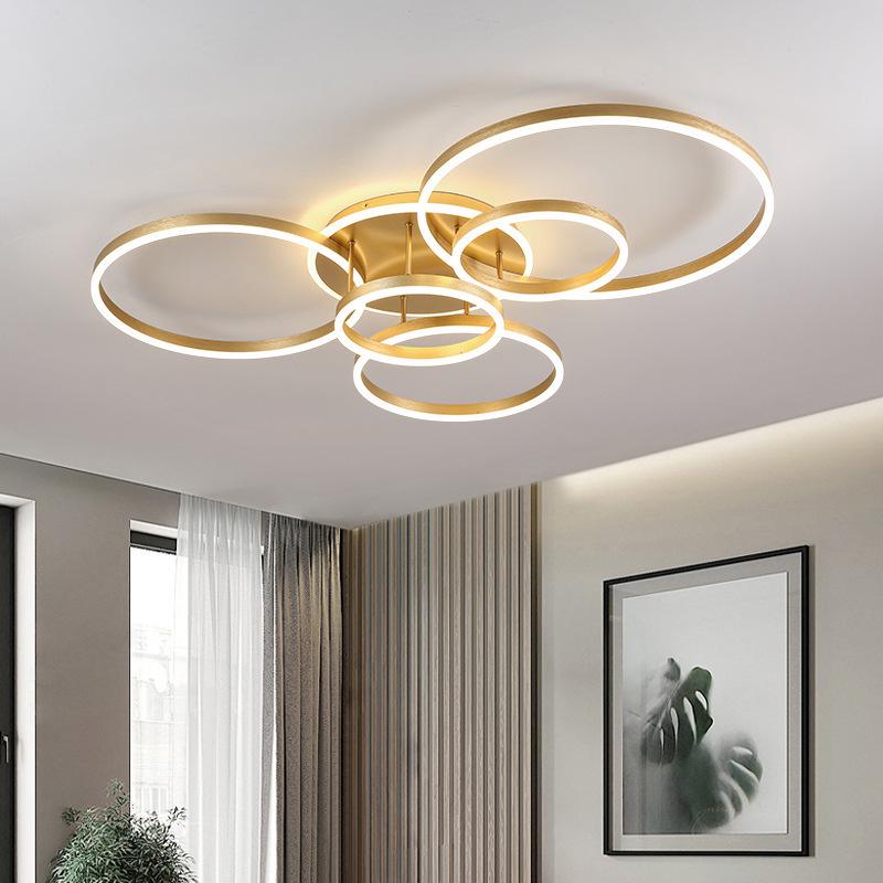 Nordic LED Round Ceiling Lamp - Modern Minimalist Ring Design for Living Room, Bedroom, or Study.
