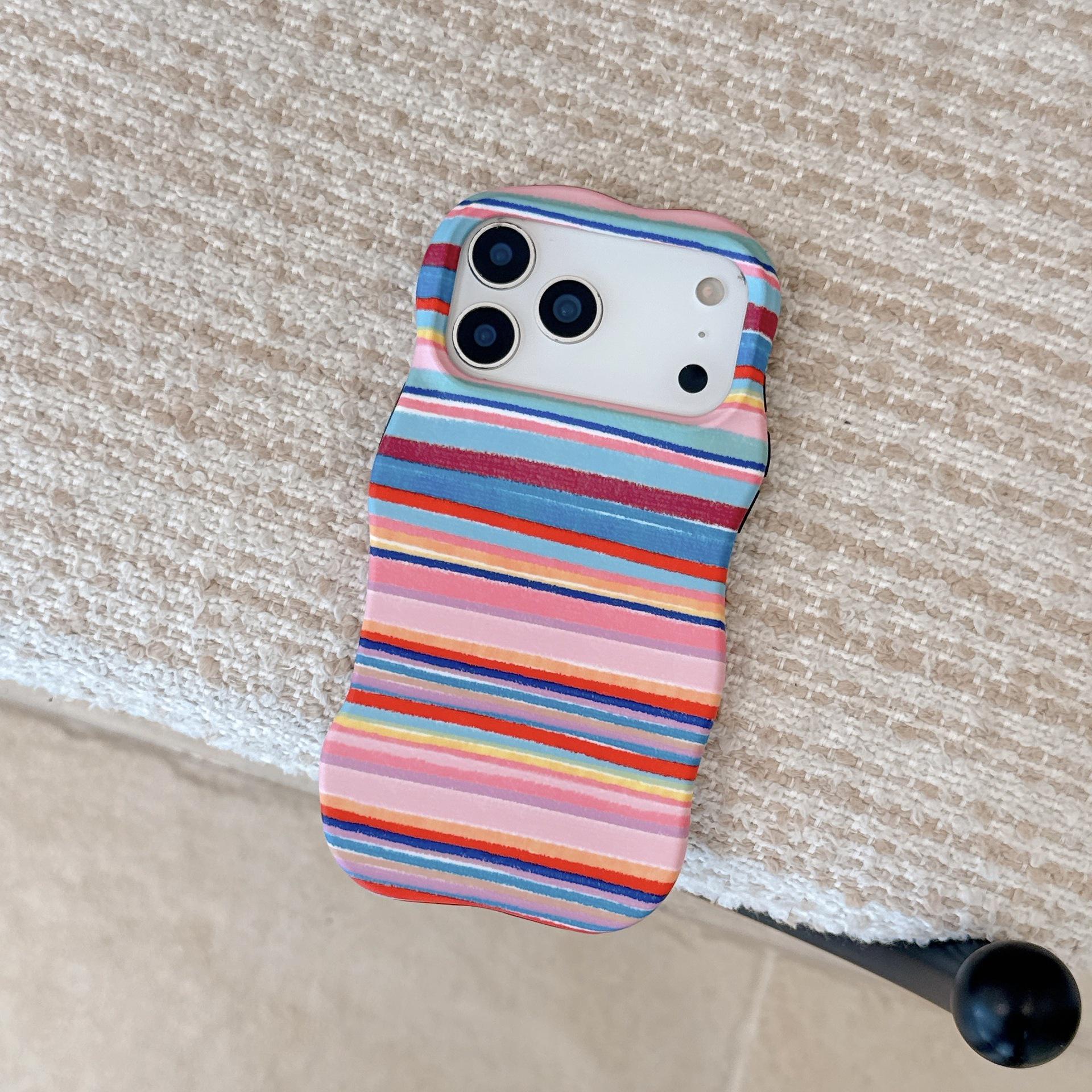 

Rainbow Stripes Graffiti Frosted Case for iPhone 17 Pro Max / 16 / 15 / 14 13 Pro Max