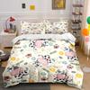 Cute Cartoon Cows and Flowers Bedding Duvet Cover Set (1*Duvet Cover 2*Pillowcases, Without Duvet Insert)