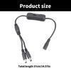 5.5x2.1mm DC5521 Y Splitter Cable with Switcher Female to 2 Male Power Extension for LED and CCTV 37CM