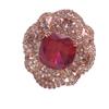 Purple Gold Redstone Ring Women'S Color Gold-Plated Rose Gold Exquisite Diamond-Set Adjustable Ring