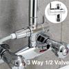 3 Way 1/2 Válvula Banheiro Torneira de Chuveiro Divisor de Água Válvula de Chuveiro Desviador para Chuveiro Bico de Pulverização Adaptador Conversor