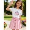 Girls' Fashion Two-Piece Summer Children's Sweet Princess Top + Skirt Set
