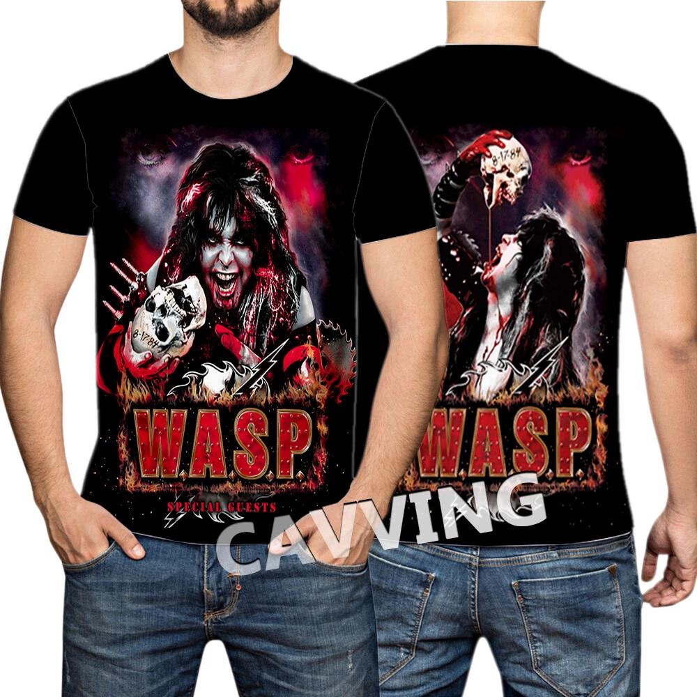 Summer New Men T-shirt Rock Band W.A.S.P 3d Printed Tshirt Men Women Fashion O-Neck Short Sleeve Tops Tees Daily Casual Clothes