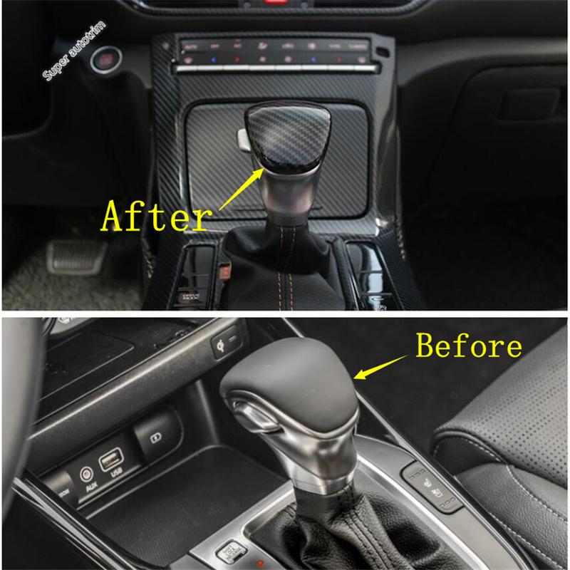 Window Lift / Water Cup Holder / Head Light Lamp / Gear Shift Panel Cover Trim For Kia Seltos - Carbon Fiber Accessories
