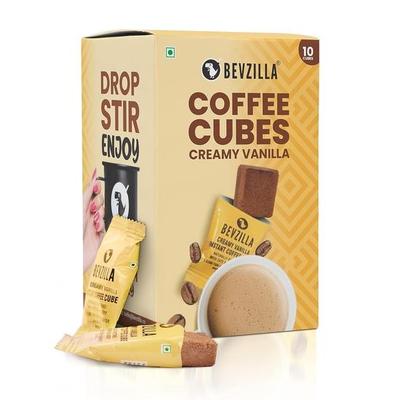 Bevzilla 10 Kremalı Vanilya Aromalı Hazır Kahve Küpleri | Hurma Şekeri ve Arabica Çekirdekleri ile Üretilmiştir | Rafine Şeker Yoktur | Koruyucu Yoktur