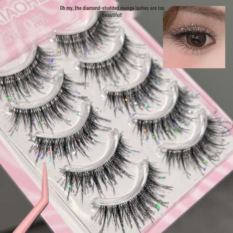 Honig Elfen Fee Strass Falsche Wimpern - Kühl & Klar, Einteilig für Cosplay & Sternenlicht Fotogene Looks